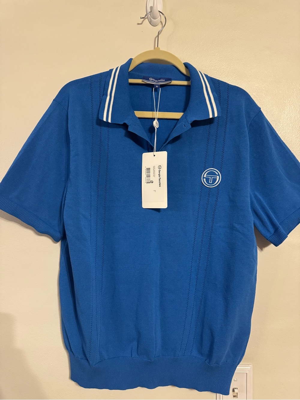 Sergio Tacchini Blue Polo with White Trim